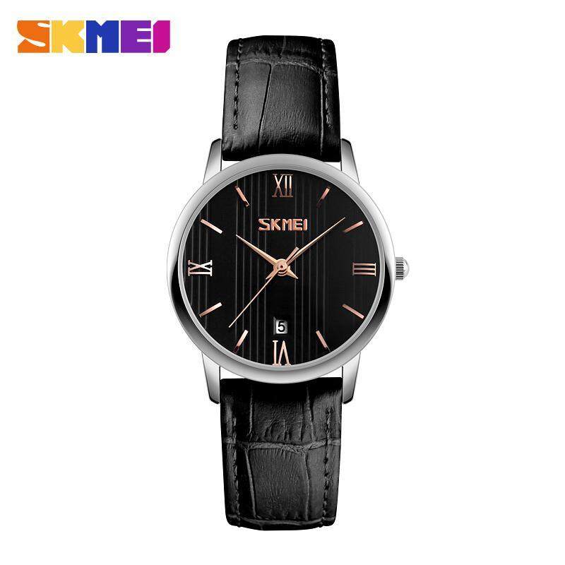 SKMEI 9130 Couple Models Watch The Trend of Waterproof Belt Quartz Watch Male Black - Lily Malaysia