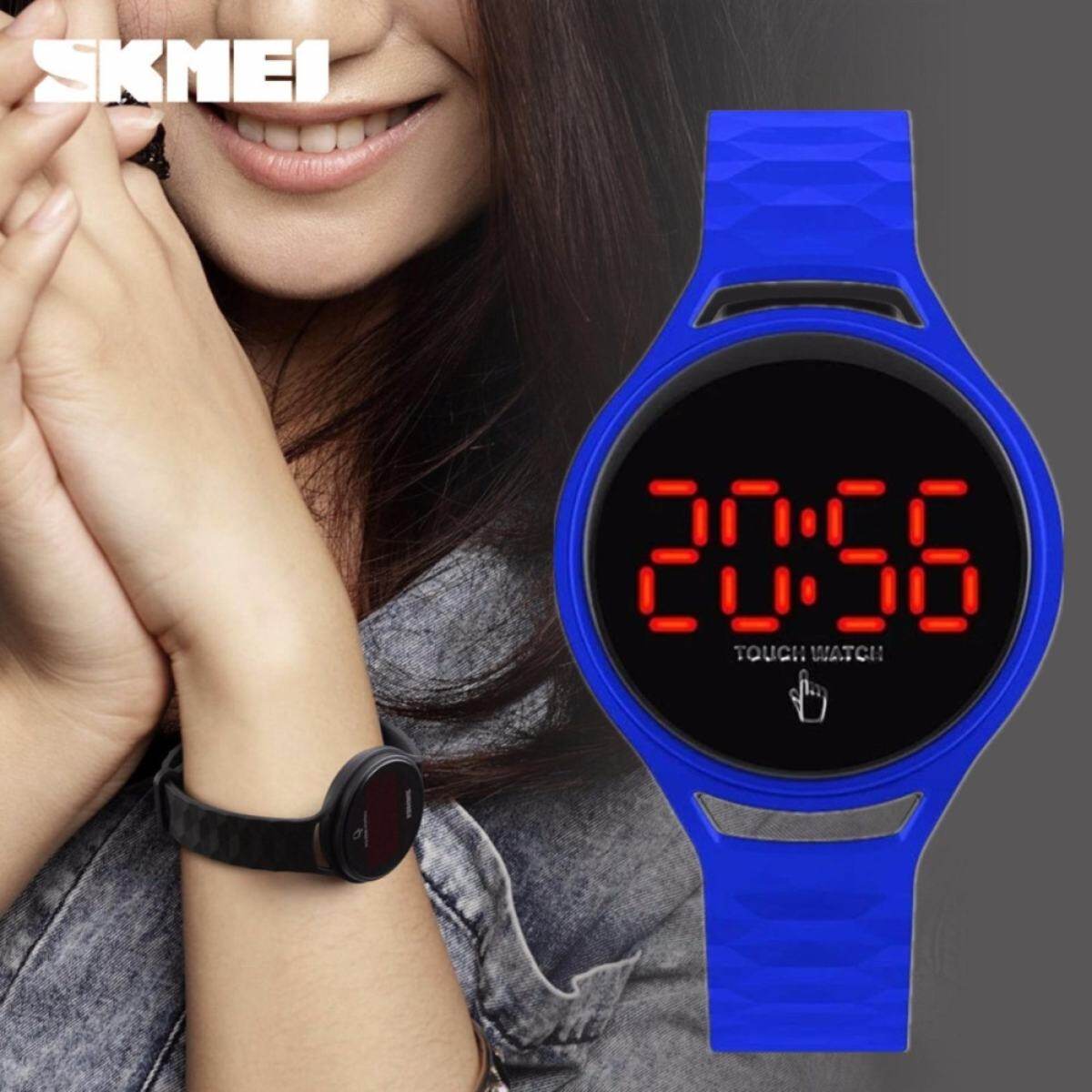 Jenama SKMEI Membawa Jam Tangan Wanita Mode Kalis Air Sentuh Jam Tangan Digital untuk Sukan Sukan Pelajar
