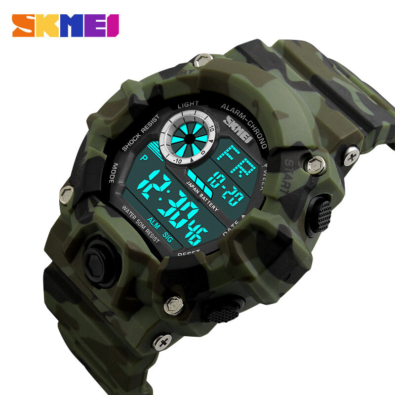 SKMEI Brand Watch Men Sports Watches Camouflage Military Watches Digital LED Waterproof Wristwatches Relogio Masculino 1019 Malaysia