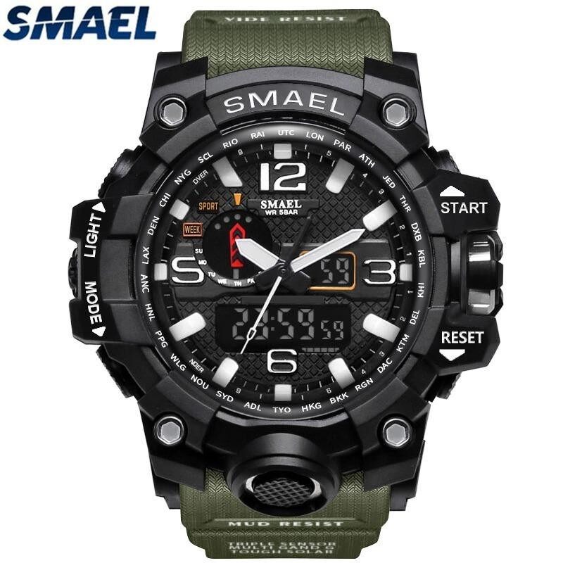 SMAEL Brand Sport Watch Mens Fashion Analog Quartz LED Digital Electronic Watch Men Multifunctional Waterproof Military Watches Malaysia
