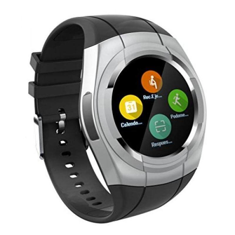 Smart Watch Bluetooth Smartwatch Touch Screen Wearable Multi-function Sport Business Wristwatch for Android Support SIM/TF Card(Sliver) Malaysia