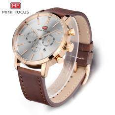 SNG-store Premium Quality Men Watches--MINI FOCUS Brand-MF0023G Casual Leather Wrist Sports Watches Men Quartz Wrist Watch (White) Malaysia