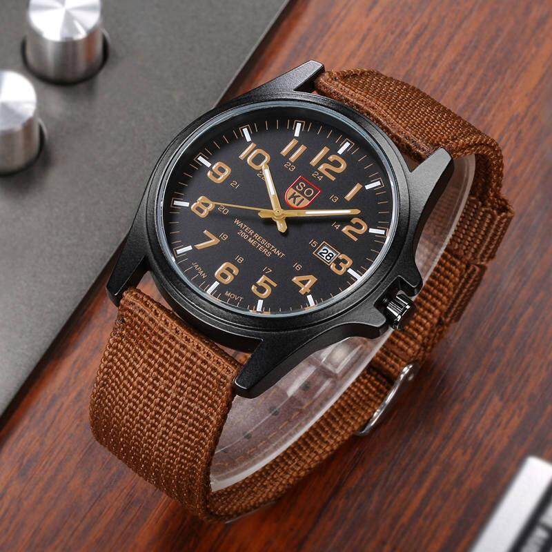 Soki Mens Military Style Calendar Aviator Nylon Strap Watch Malaysia