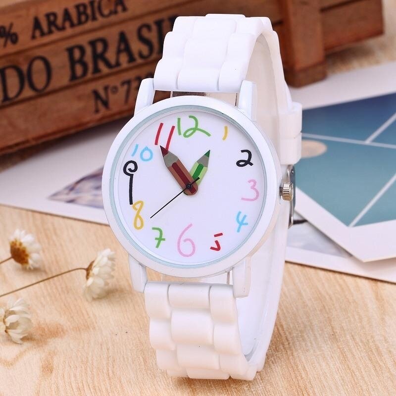 Sports Kids Children Color Digital Silicone Strap Dress Watch Quartz Wristwatches Pencil Pointer Casual Famale Clock Malaysia
