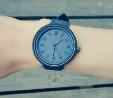 Stainless Steel Back Water Resistance Pattern Strap Leather Watch ( Blue) Malaysia