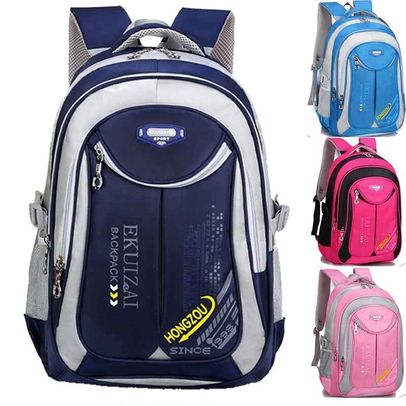 Student Kids School Bag Large Capacity Waterproot Protect The Spine Backpack Back To School ( Sky Blue Large Size )