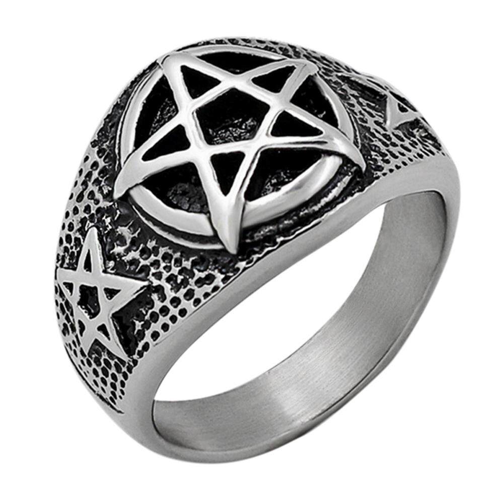 Coromosestylish Pentastar Cincin Unik Indeks Cincin Natal Birthday Festival Hadiah Ukuran: 11 #-Intl