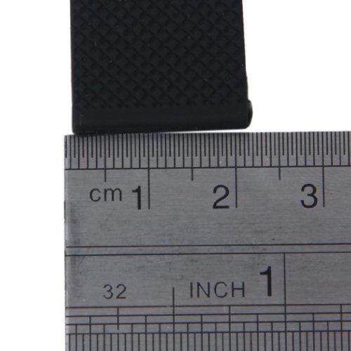 SunnyShopBlack Waterproof Grids Sports Silicone Rubber Watch Strap Band Deployment Buckle 20mm - intl