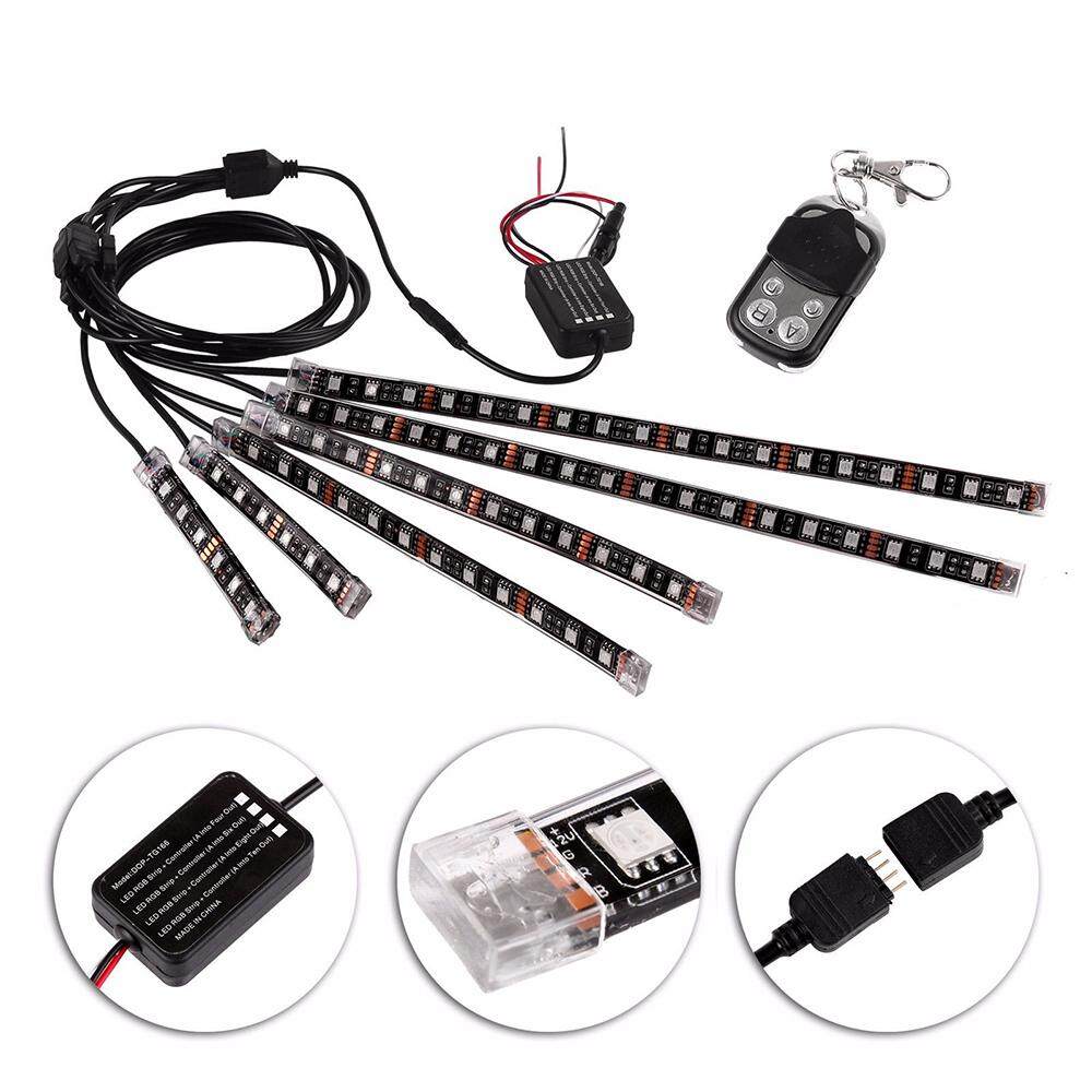 Svoovs 9 Pcs Sepeda Motor Kit Lampu LED Juta Warna Fleksibel Bisa Neon Strip dengan Nirkabel Pengendali Jarak Jauh untuk Truk Mobil SUV ATV Interior Eksterior- internasional