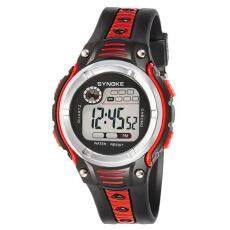SYNOKE Waterproof Children Boys Digital LED Sports Alarm Date Watch Red