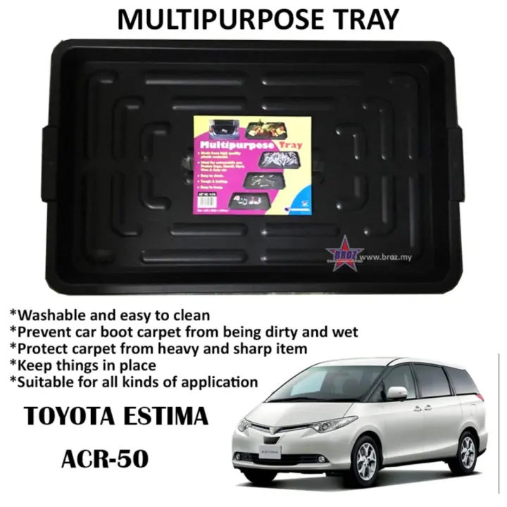Broz Toyota Estima Acr 50 Multipurpose Universal One Tray For All Purpose For Car Rear Boot 80 X 50 X 5 2cm Lazada