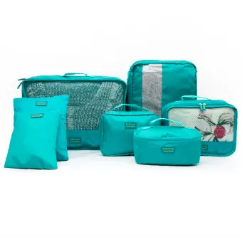 Travel Luggage Organizer 7pcs Bag Sets Ng Cubes Green Lazada Travel Luggage Organizer 7pcs Bag Sets Ng Cubes Green