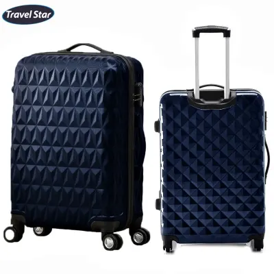 Travel Star 288 Triangle Design Hard Case Luggage Bagasi Set 20+24 inches (Free Passport Holder)