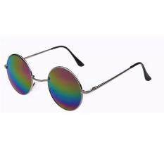 Unisex Retro Berjemur Kacamata Merk Desainer Warna-warni Lensa AC Anti Silau Kacamata Kacamata Bulat untuk Pria/Wanita