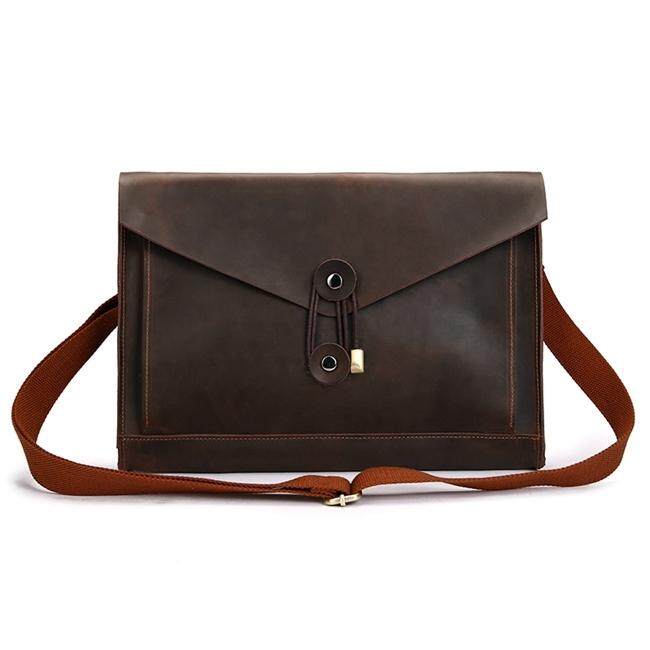 Universal Genuine Leather Business Laptop Tablet Bag, For 13.3 inch and Below Macbook, Samsung, Lenovo, Sony, DELL Alienware, CHUWI, ASUS, HP (Coffee) - intl