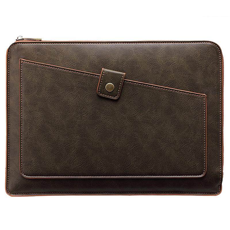 Universal PU Kulit Bisnis Laptop Tablet Ritsleting Tas, untuk 15.4 Inch dan Di Bawah MacBook Pro 2016, Samsung, lenovo, Sony, Dell Alienware, CHUWI, ASUS, Ponsel (Cokelat Kehitaman)-Internasional