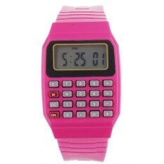 Unsex Silicone Multi-Purpose Time Electronic Wrist Calculator Watch Red Malaysia