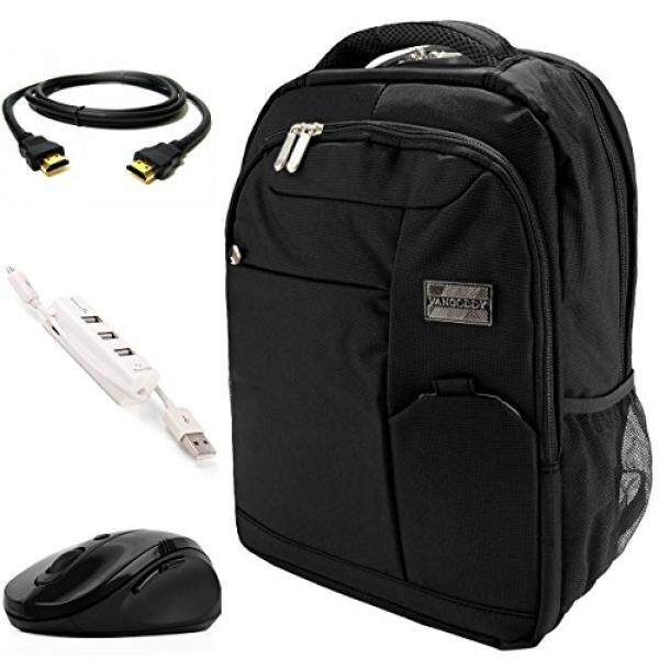VanGoddy Jet Black Executive Anti-Theft Laptop Backpack w/ 3PC Accessory Bundle for Lenovo IdeaPad / Yoga / Flex / ChromeBook / ThinkPad / Legion / 11-15inch - intl