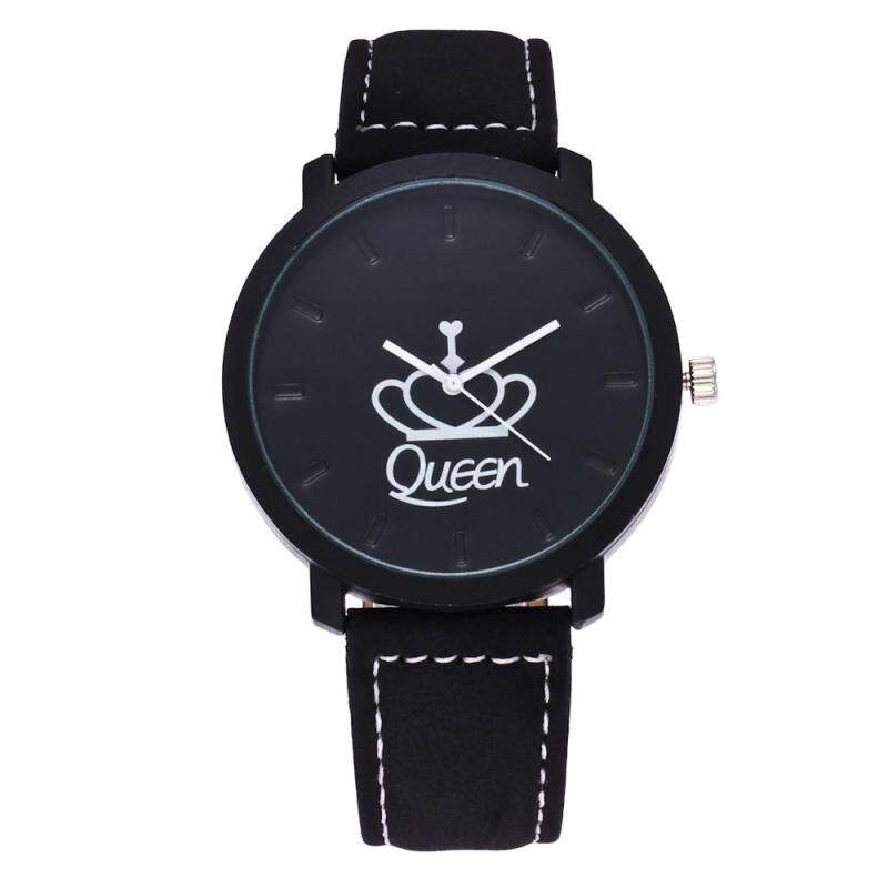Vanker-Unique King Queen Wrist Watch Electronic Movement Faux Leather Band Couple Lovers Gifts (Queen) - intl Malaysia