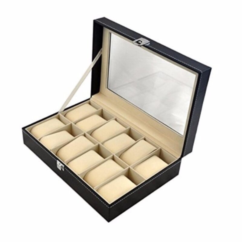 Watch Case PU Leather Box Storage 12 Slots Malaysia