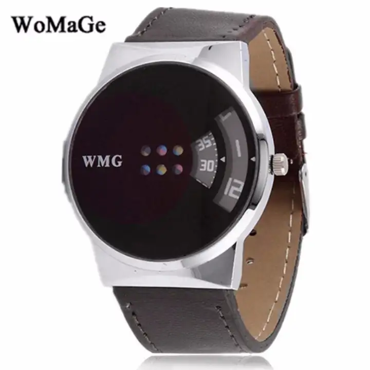 women's digital watch leather band