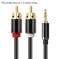 Bộ Chia Tín Hiệu Super HD 3.5Mm Aux Sang 2RCA Y Cáp Âm Thanh Nổi Áo Khoác PVC Dẻo Cao Dây Dẫn OFC Loại Đầu Đực, Vỏ Kim Loại Cao Cấp Mạ Vàng Che Chắn Kép-Đen 6.5Feet/2 M-voogol