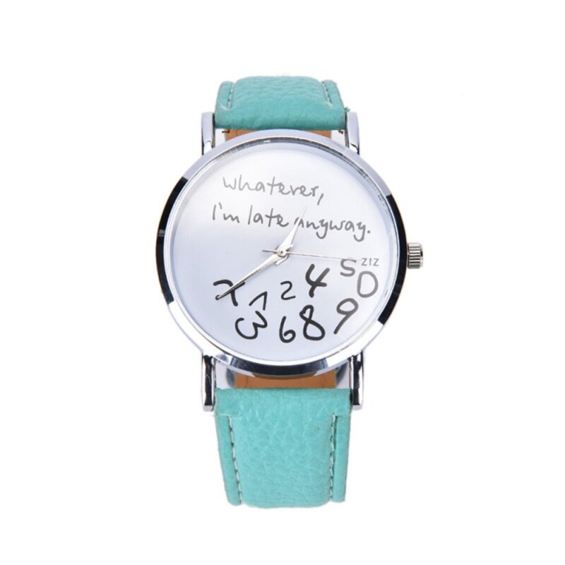Women Fashion Watch Bracelet Crystal Dial Thin Leather Analog Quartz Wristwatch Mint Malaysia