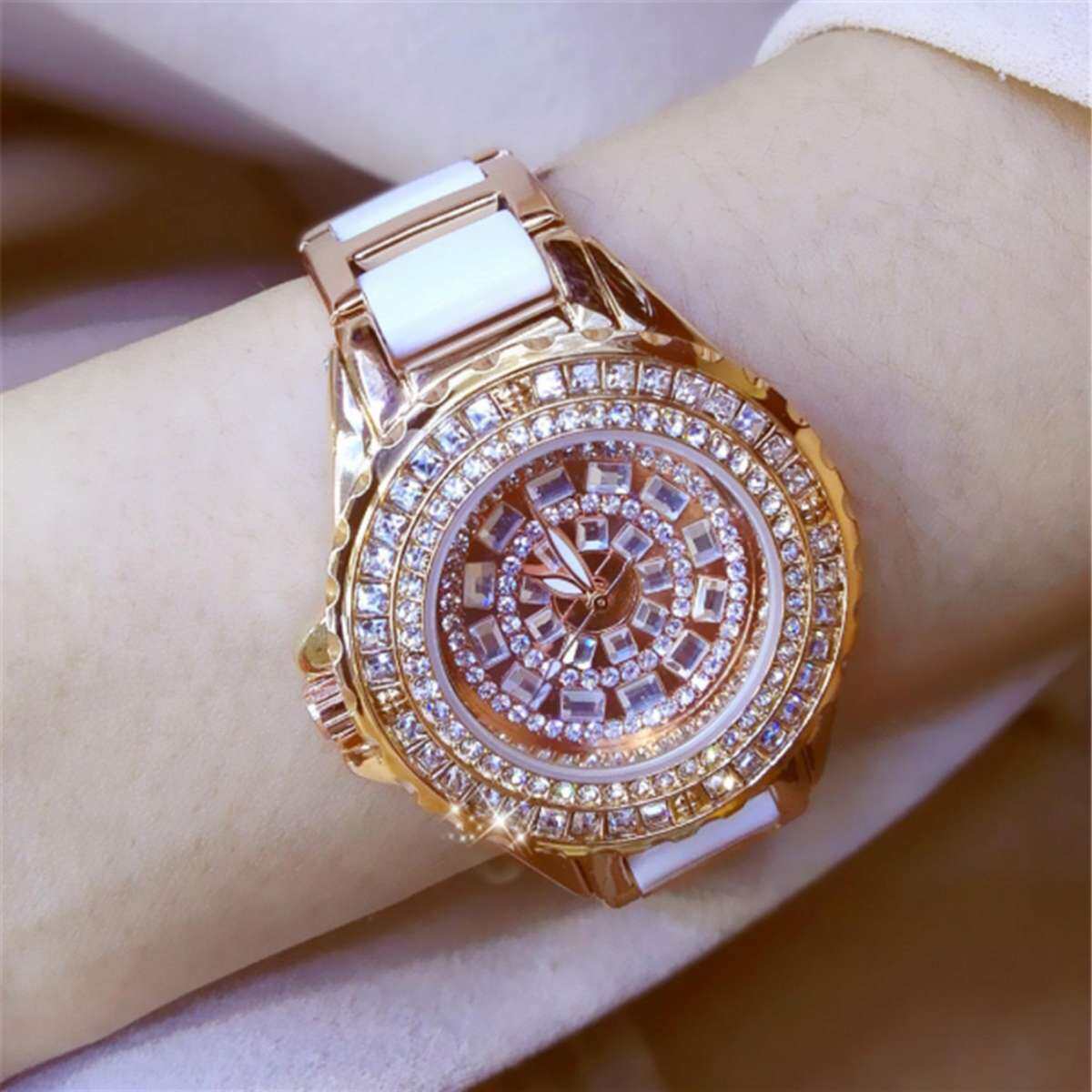 Jam Tangan Wanita Jam Tangan Wanita Pergelangan Tangan Guest House Baru High-End Rantai Watch Berlian Jenama Berlian Jam Tangan Wanita