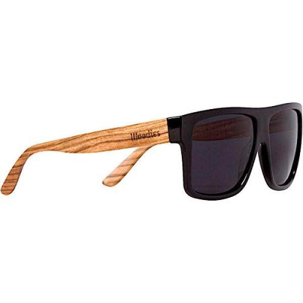 Woodies Kayu Zebra Aviator Bungkus Kacamata Surya dengan Lensa Yang Terpolarisasi-Intl