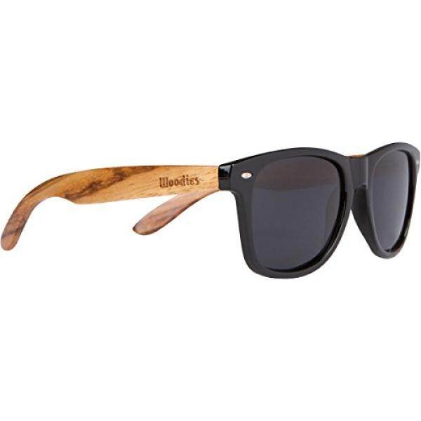 Woodies Kacamata Hitam Kayu Zebra dengan Lensa Yang Terpolarisasi-Intl