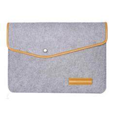 Wol Merasa 13 Inci Sarung Laptop Case Tas untuk HP IBM MAC BOOK Air/Pro, Ukuran: 34X24 Cm-Abu-abu Muda