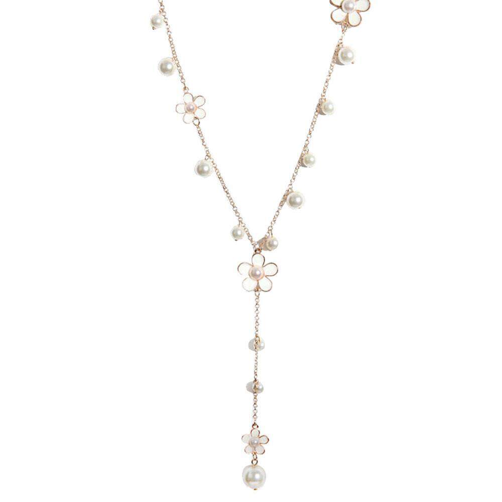 wuzeyu Auli® 2017 NEW Women All-match Romantic Long Sweater Chain Flower Pearl Necklace FAMALE Valentine Gift Christmas Gift - intl