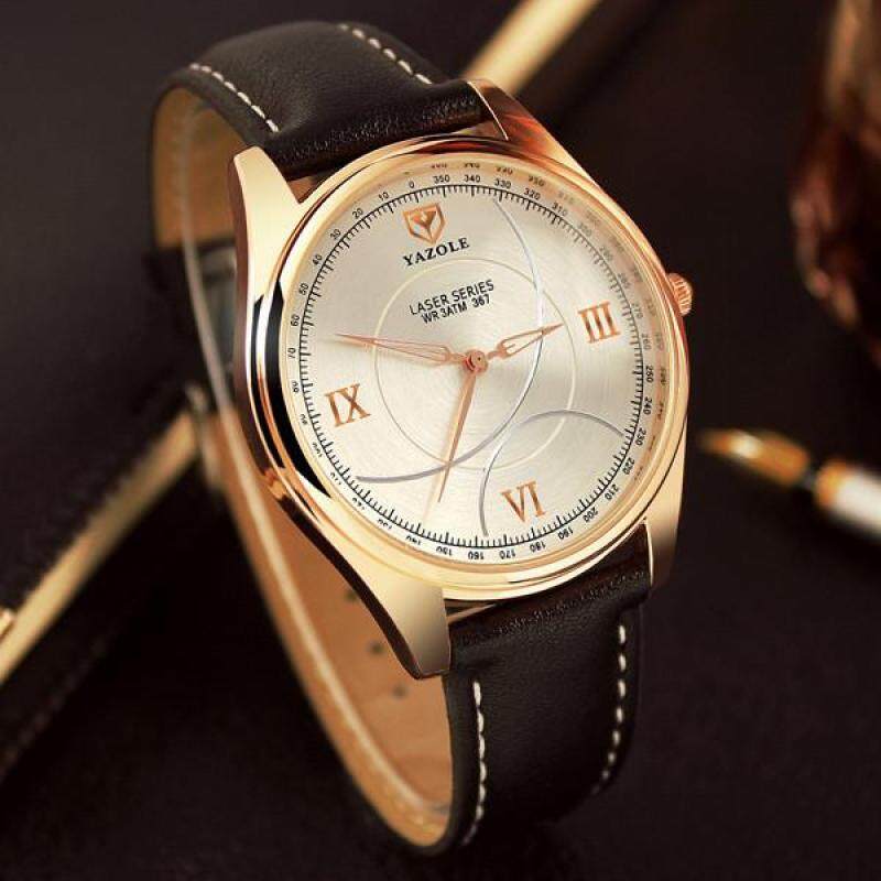Yazole 367 Mens New Watch Casual Quartz Watch Silver and Black Malaysia
