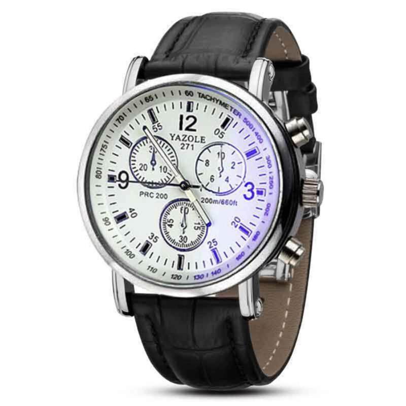 YAZOLE Luxury Mens Waterproof Casual Business Quartz Watches Leather Stainless Steel Military Sports Quartz Watches Student Leather Watches Date Display Malaysia