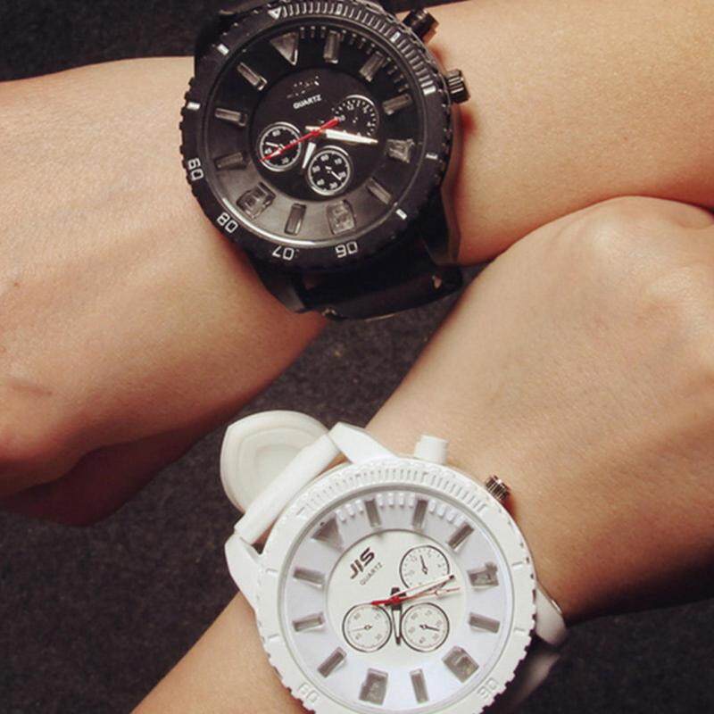 YBC 1 Pair Couples LED Luminous Quartz Watch PU Leather Big Dial Wristwatch Malaysia