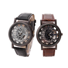 YBC 1 Pair Hollow Imitation Couple Watch Non Mechanical Leather Watches Malaysia