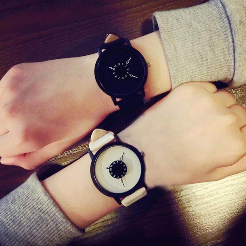 YBC 1 Pair Lovers Couple Quartz Watches Leather Simple Student Wristwatch Malaysia