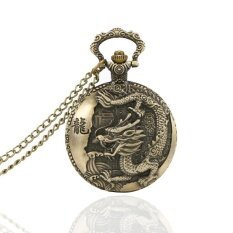 YBC Vintage Hollow Zodiac Pocket Watch Quartz Fob With Chain Pendant Gifts Malaysia