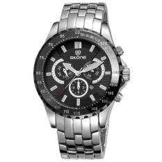 yiokmty SKONE Calender Display Watches Men Vogue Office Wrist watch for Men Leisure Sports Mens Quartz-watch 2016 Erkek Kol Saati (BlackSilver)
