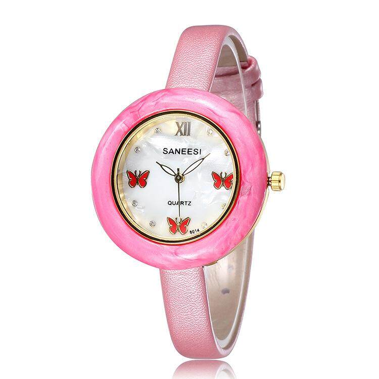 Yongcai EBay Panas Di Saint Fashion Kecil Kupu-kupu Berlian Panggil Tali Jam Dekorasi Jangan Tangan Perempuan Satu Generasi (Merah Muda)-Intl