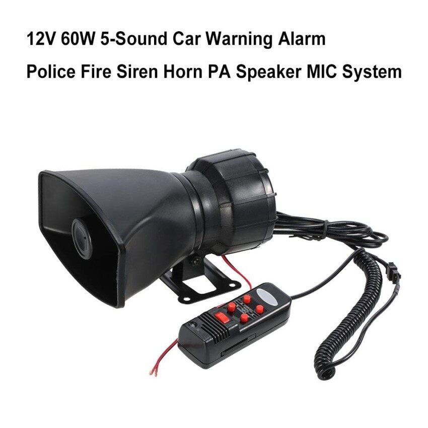 ZR 12 V 60 W 5 Suara Mobil Alarm Peringatan Polisi Api Siren Klakson Loud Pembicara PA Mikrofon Sistem- internasional