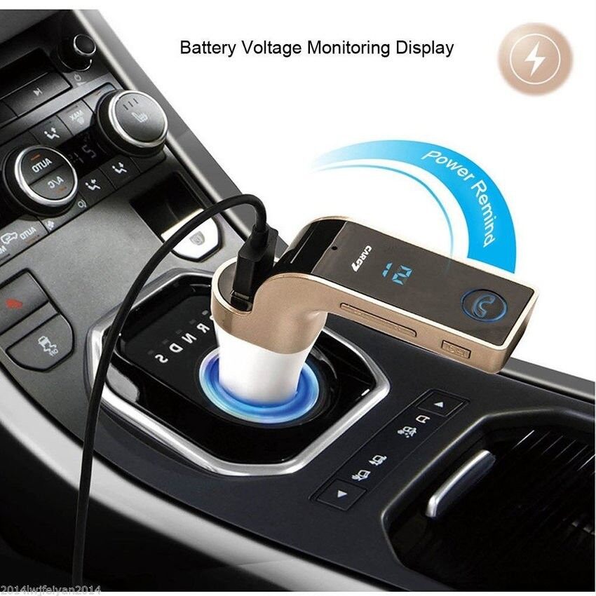 ZR Digital Nirkabel Bluetooth Mobil Perlengkapan Mp3 Pemutar FM Pemancar Modulator USB Pengisian dan Bebas Genggam Panggilan (Emas)-Internasional