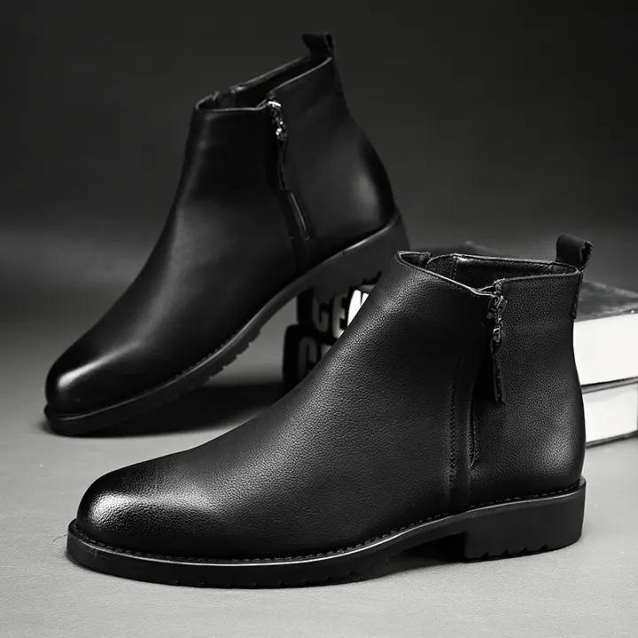 high top leather shoes