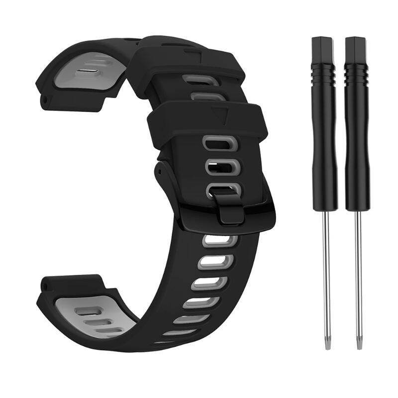 Outdoor Bracelet Replacement Steel Buckle Silicone Strap For Garmin- Forerunner 735xt/220/230/235/620/630