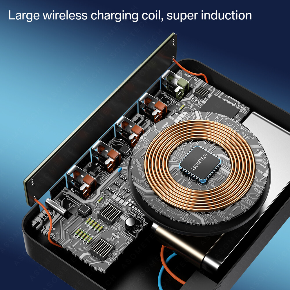 TOPZERO Wireless Charging QC3.0 Quick Charger 100W PD Type C LED Display Fast Charger USB Charger Adapter For Huawei P30 Pro Samsung Note 10 iPh Xiaomi OPPO VIVO