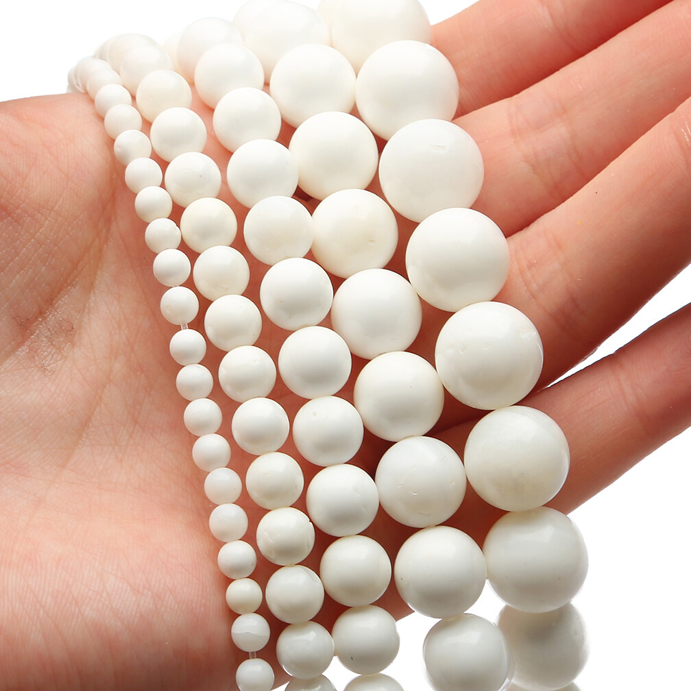 4/6/8/10/12mm Natural Stone Beads Smooth Tridactyla Round Loose Spacer Beads For Jewelry Making DIY Bracelet Necklace