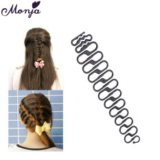 Công Cụ Bện Tóc Pháp Rết Braider Roller Hook Với Magic Hair Twist Tạo Kiểu Tóc Phụ Kiện DIY-Đen