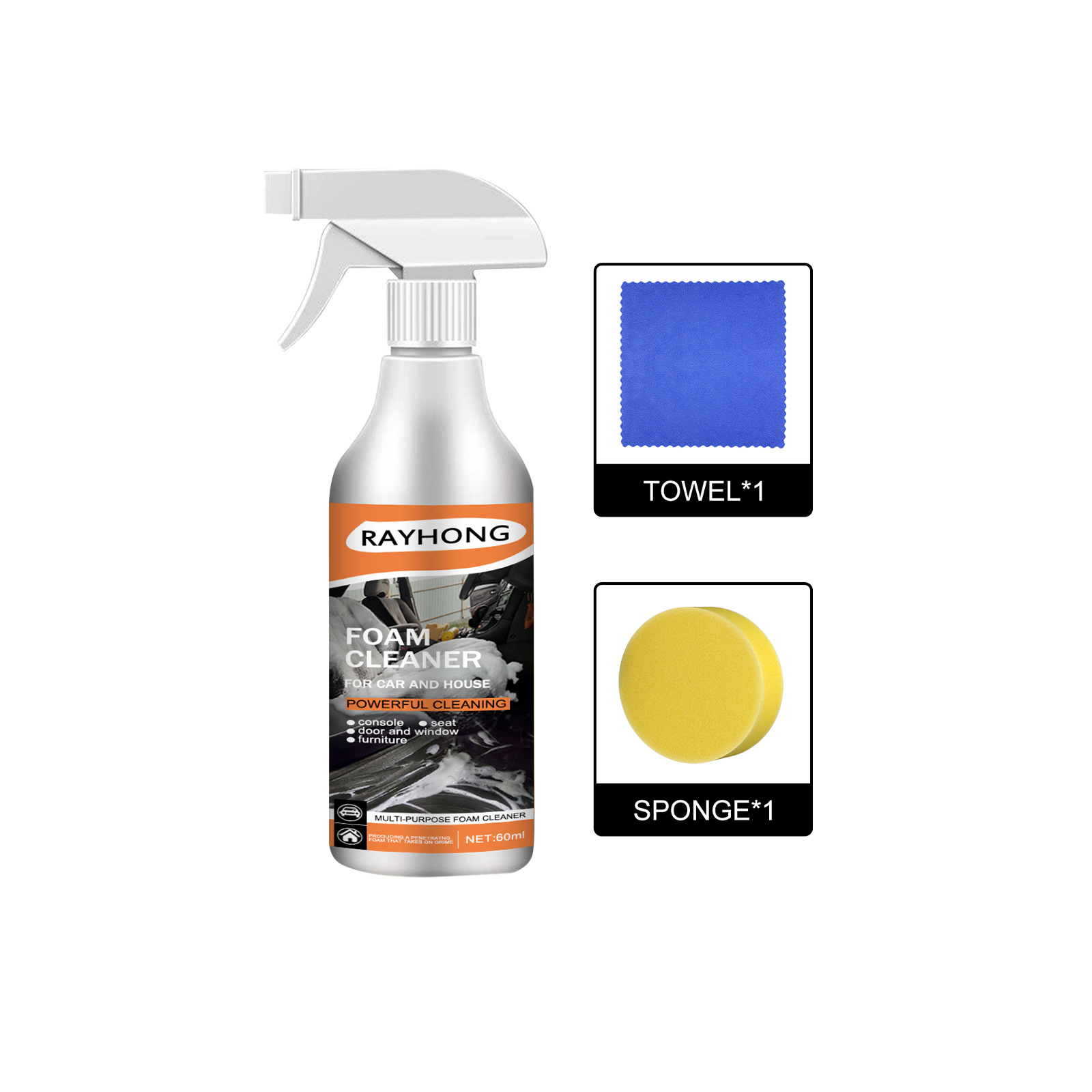Rayhong Multi-Purpose Strong Decontamination Foam Cleaner Rust Remover Cleaning Multi-Functional Car House Seat Interior Multi-Purpose Strong Decontamination Foam Cleaner Rust Remover Cleaning Multi-Functional Car House Seat Interior