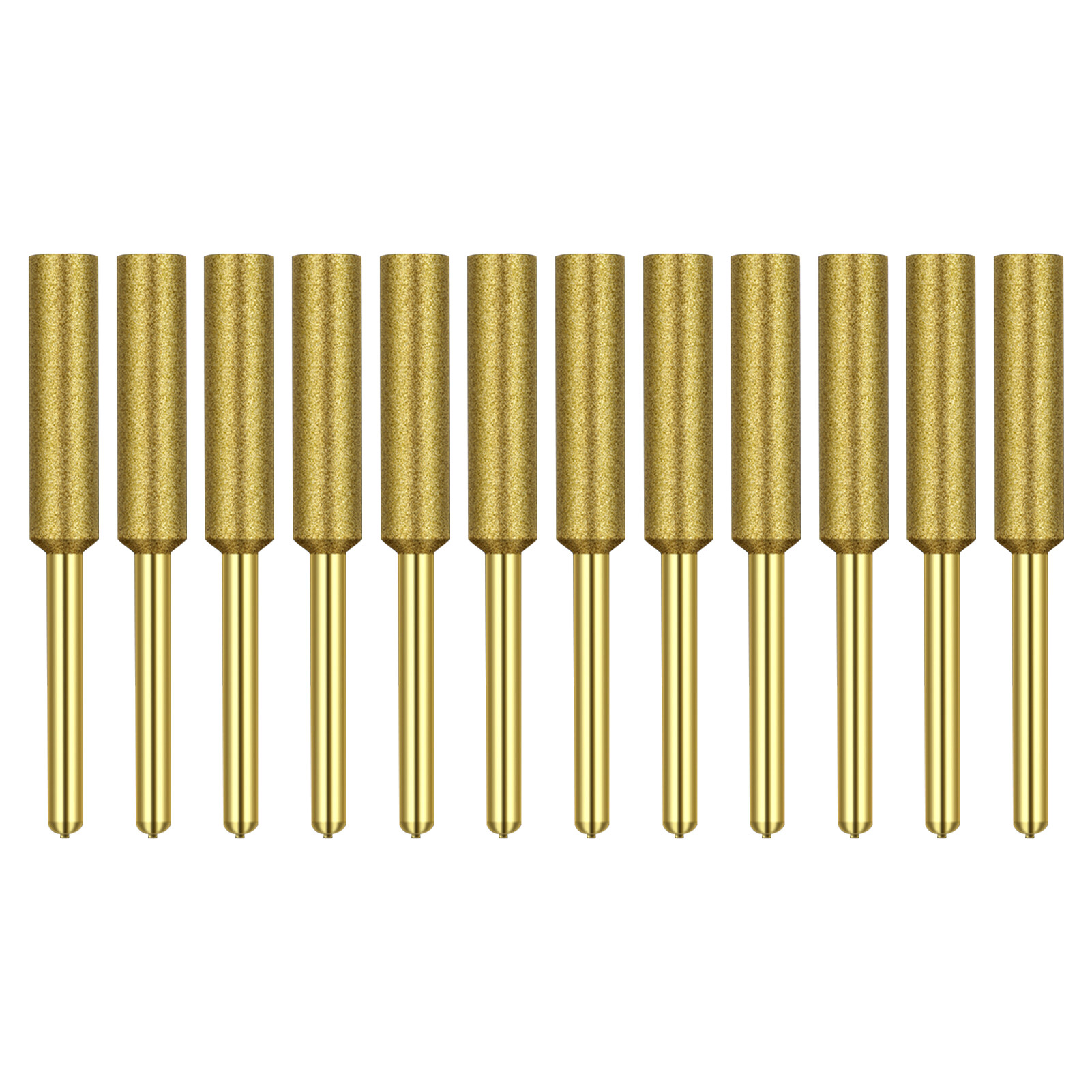 Diamond Chainsaw Sharpener Titanium Plated Burr Stone File Diamond Sharpening Wheels for Chain Saw Stone Jewerly Wood 12 Pcs