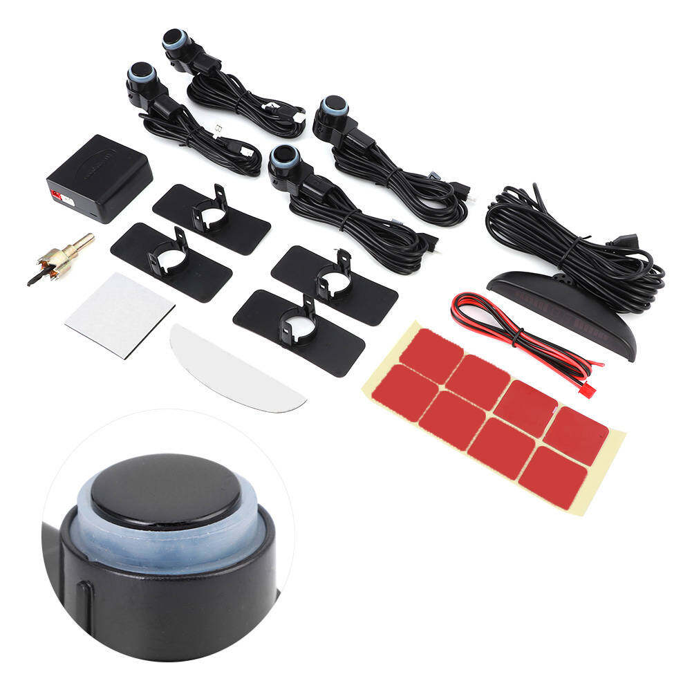 Hệ Thống Radar Đỗ Xe Qiilu ， Bộ Cảnh Báo Radar Đỗ Xe Thông Minh Đầu Dò 4 Cảm Biến Hệ Thống Hỗ Trợ Lùi Ô Tô Màn Hình LED
